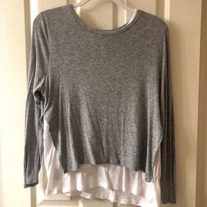 Grey layered Long sleeve top